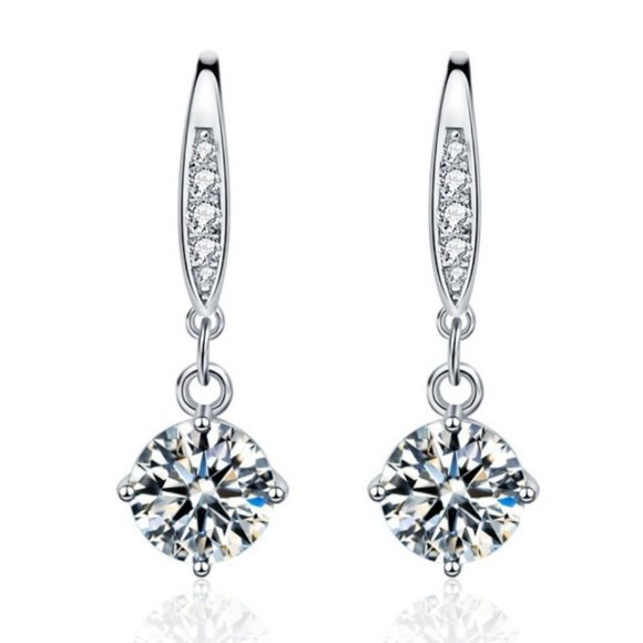 Certified 2ct. t.w. Moissanite Diamond Drop Earrings NEW - Picture 3 of 9